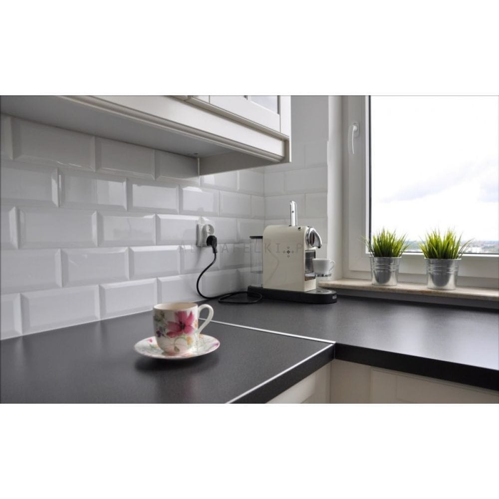 BLANCO MATE BISELADO 10x20 azulejo - Imagen 4