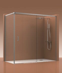 MAMPARA ANGULAR C400 2 Fijo + 1 Puerta