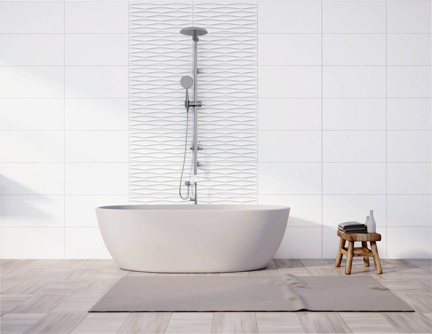 BLANCO BRILLO 30X60 azulejo pasta roja - Imagen 2