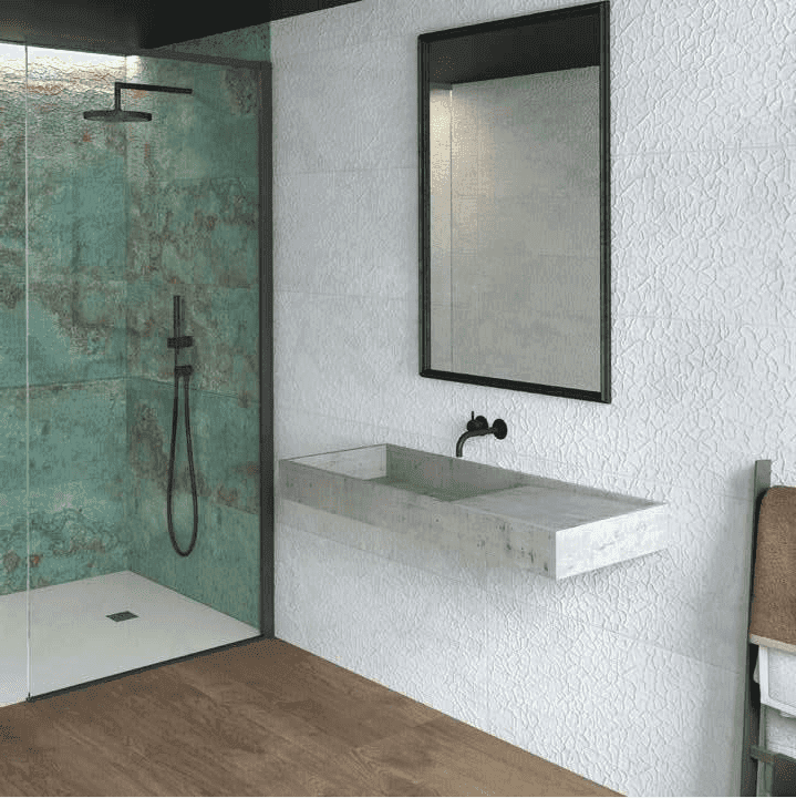 ZINC WHITE CRACK SLIM 45X120 azulejo rectificado - Imagen 2