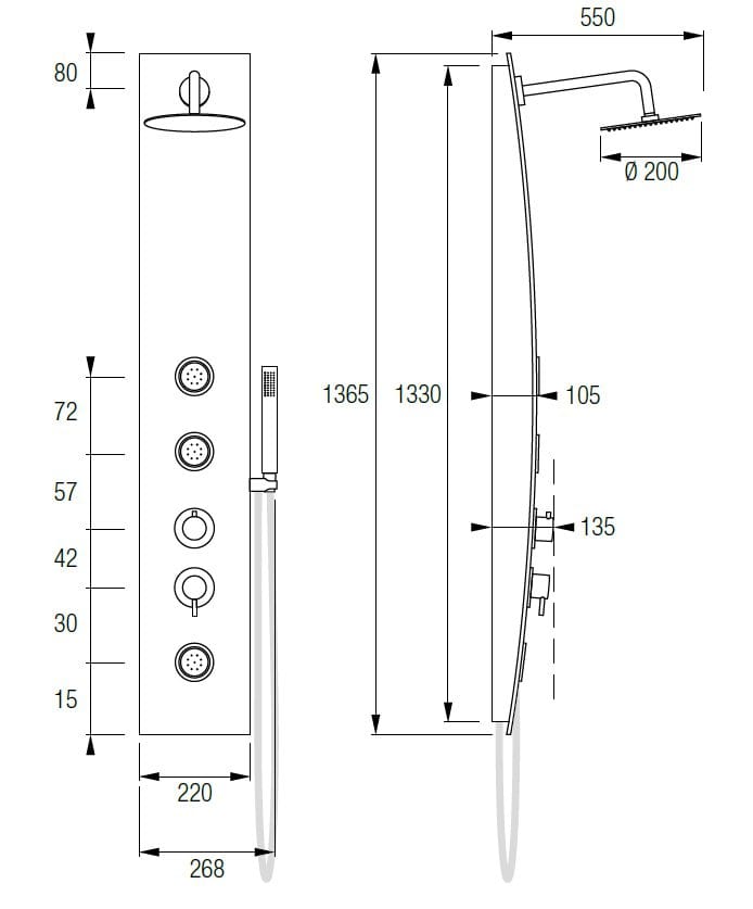 YARIS Columna ducha monomando. - Imagen 2