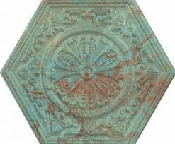 ZINC GREEN MIX DECOR HEXAGON 25X30 porcelánico