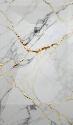 PLATO DUCHA STONE 3D MARMOLADO ORO