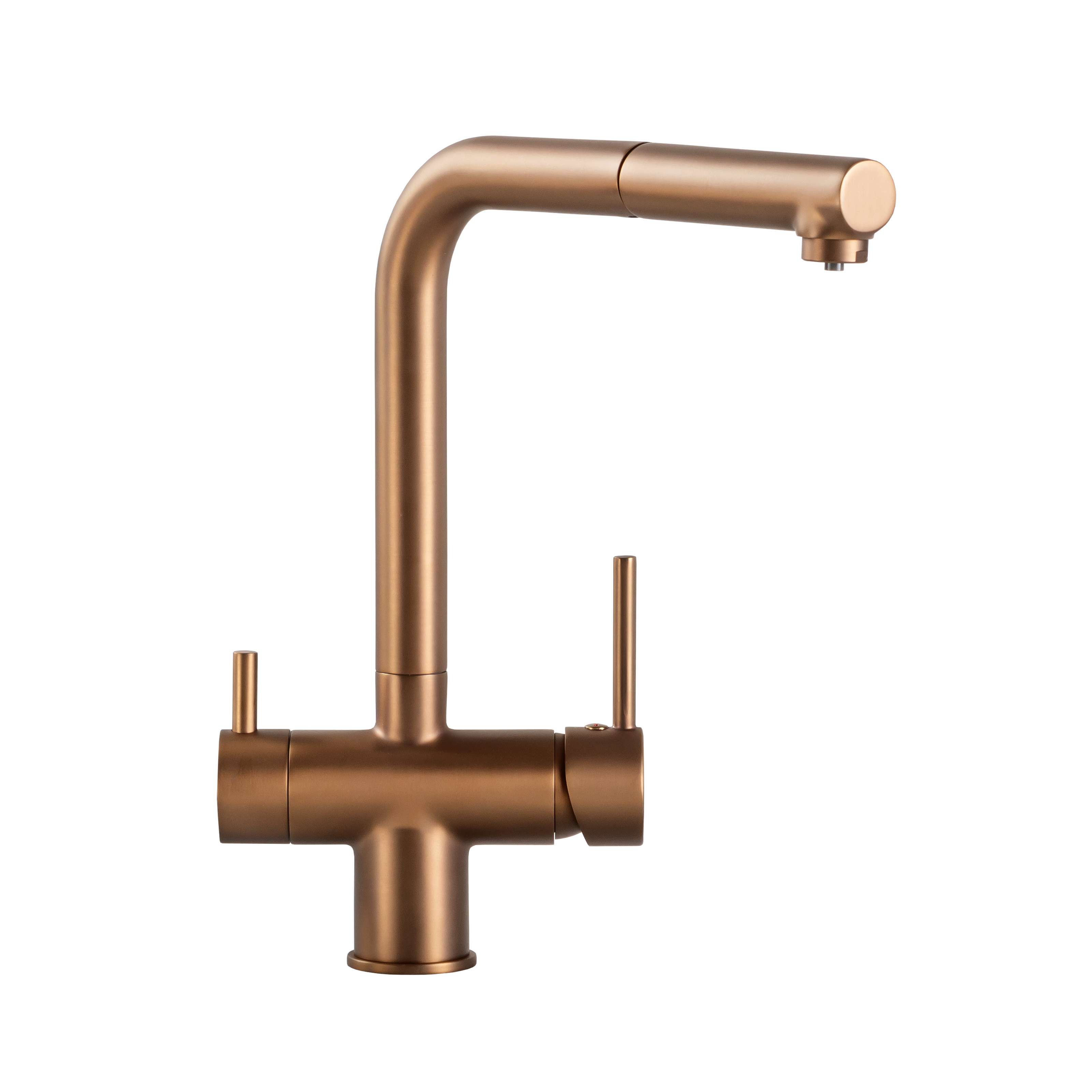 NAT1785CU COBRE CEPILLADO monomando cocina osmosis extraíble