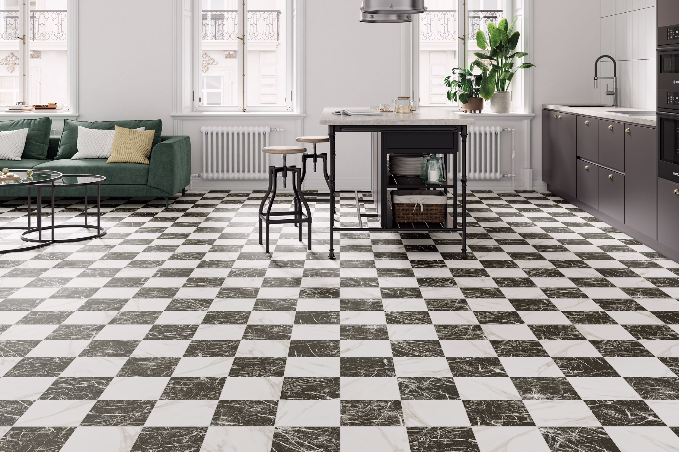 CHESS MARQUINA GOLD 44x44 Porcelánico - Imagen 2