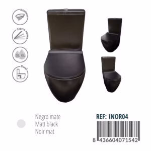 INODORO NEGRO SUELO RIMLESS REDONDO - Imagen 2