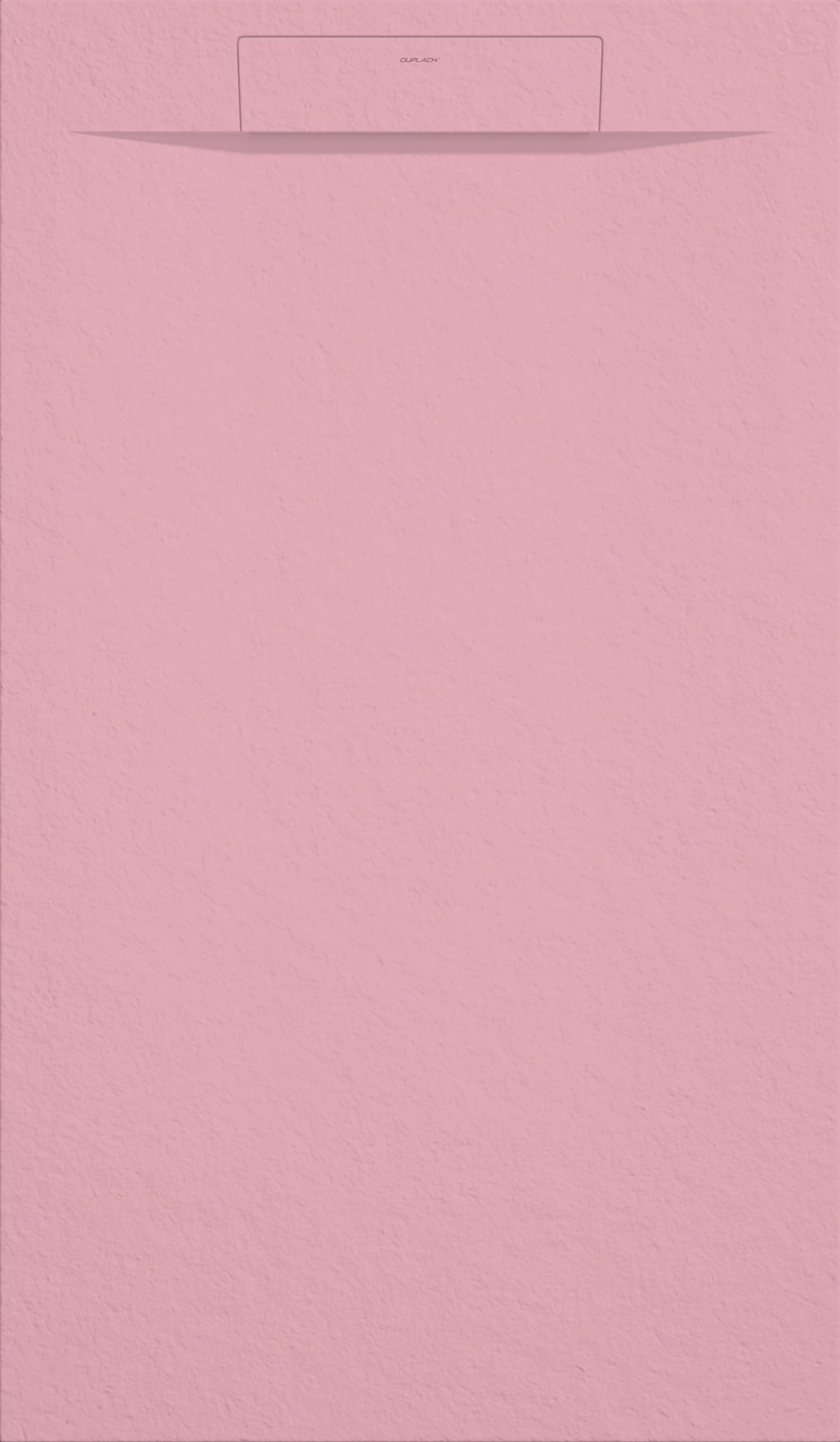 Pink textured wall with a faint, thin rectangular panel near the top center.