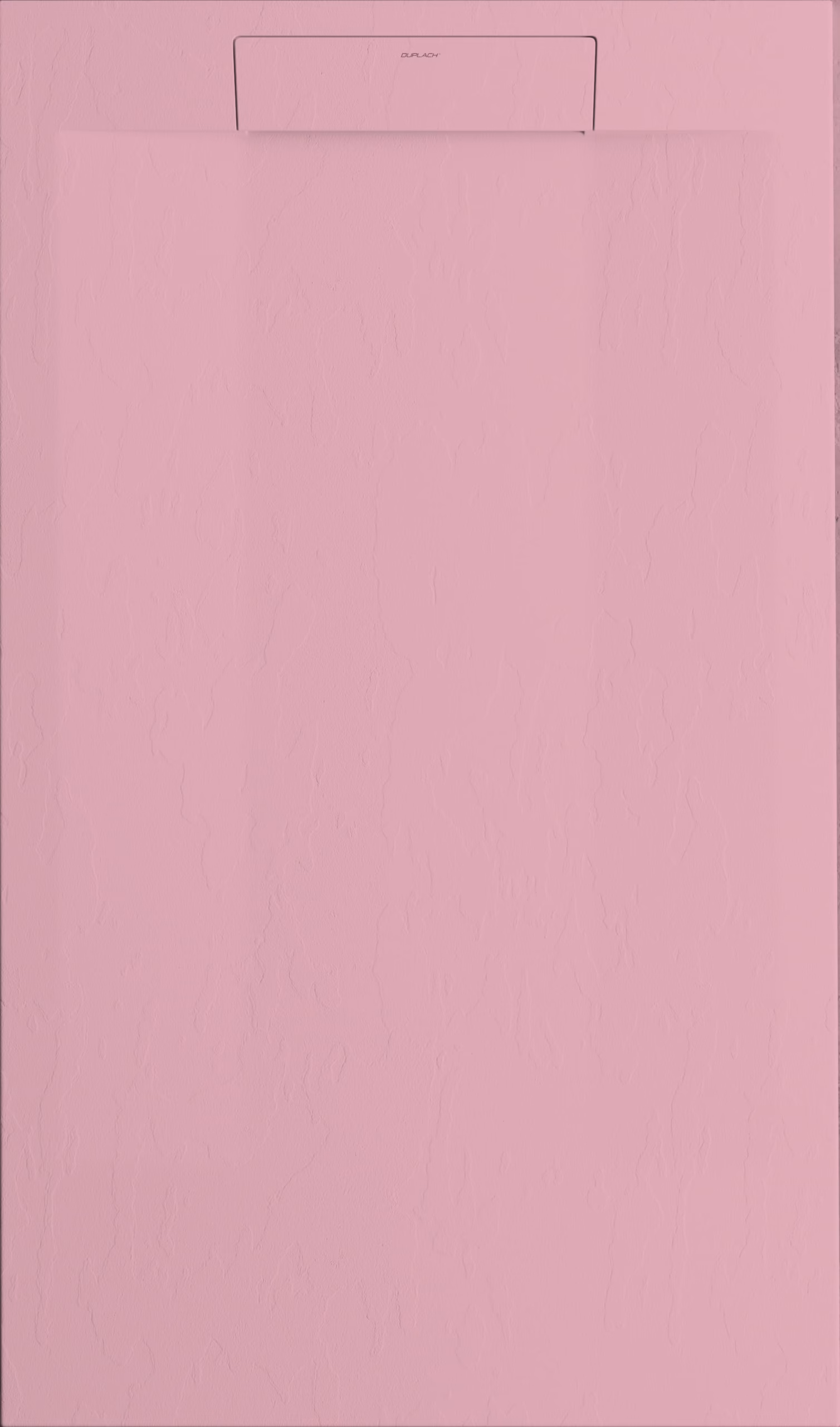 Soft pink textured wall with a small white rectangular vent or panel near the top center.