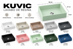 KUVIC lavabo de resina 37x37x8 cm