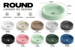 ROUND lavabo de resina 50x37x8 cm