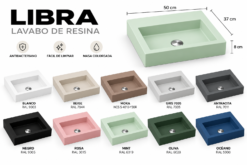 LIBRA lavabo de resina 40x40x8 cm
