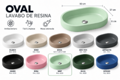 OVAL lavabo de resina 50x37x8 cm