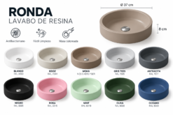 RONDA lavabo de resina 37x8 cm