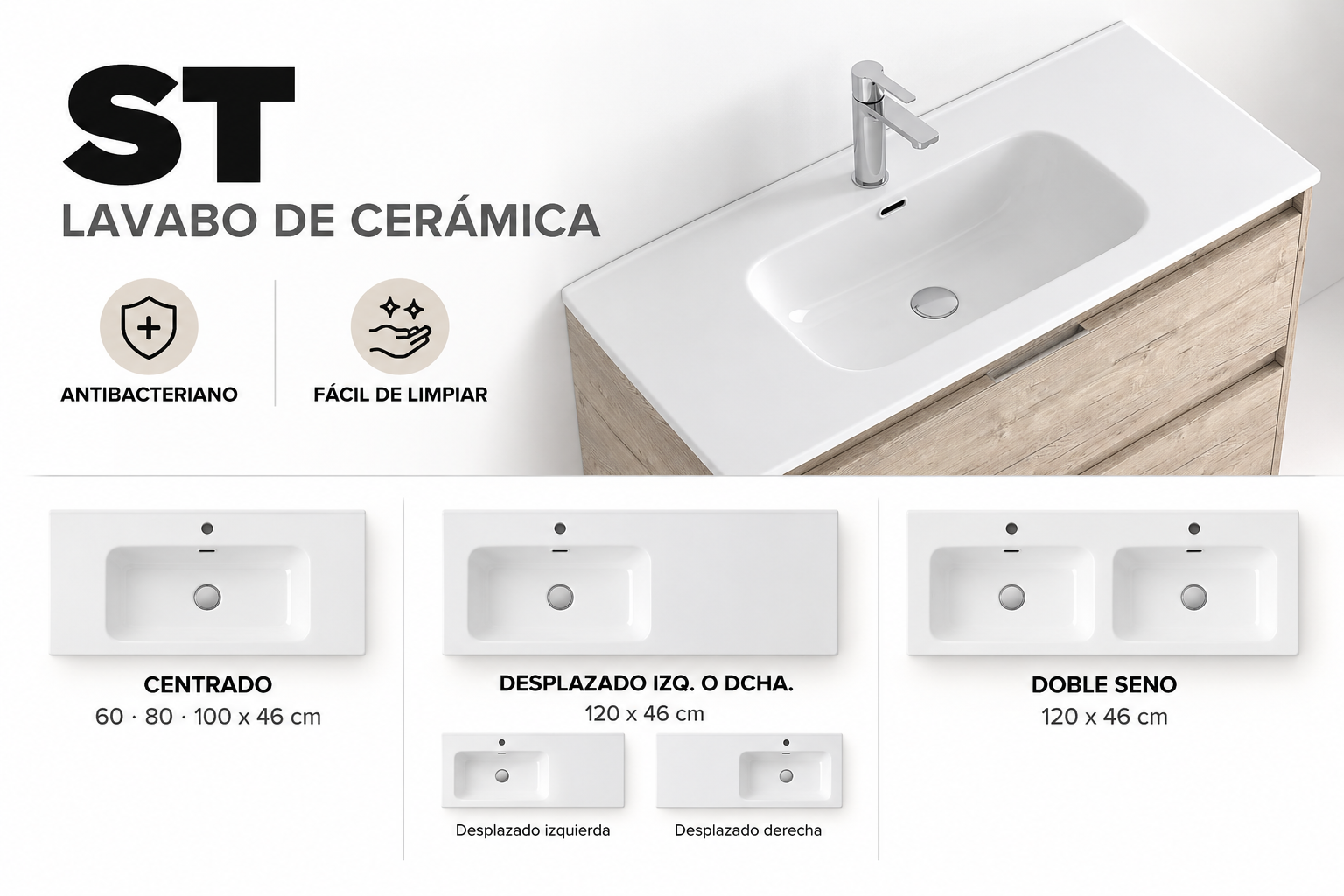 ST lavabo de cerámica - varias medidas