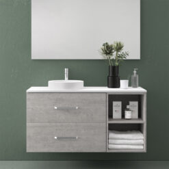 Mueble de baño TEIDE ICEMENT | Suspendido, 2 cajones