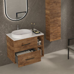 Mueble de baño TEIDE RUSTIK | Suspendido, 2 cajones