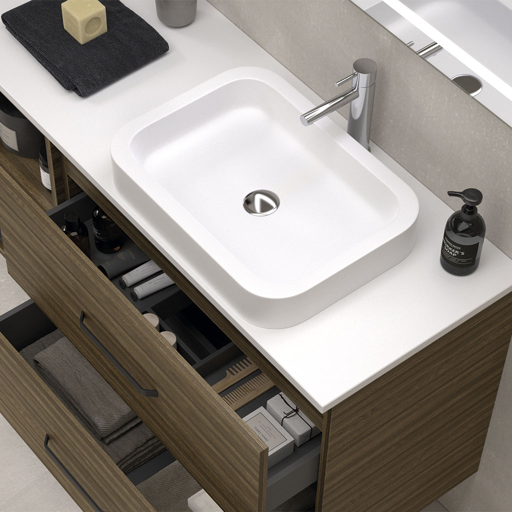 KUVIC XL lavabo de resina 50x37x8 cm - Imagen 2