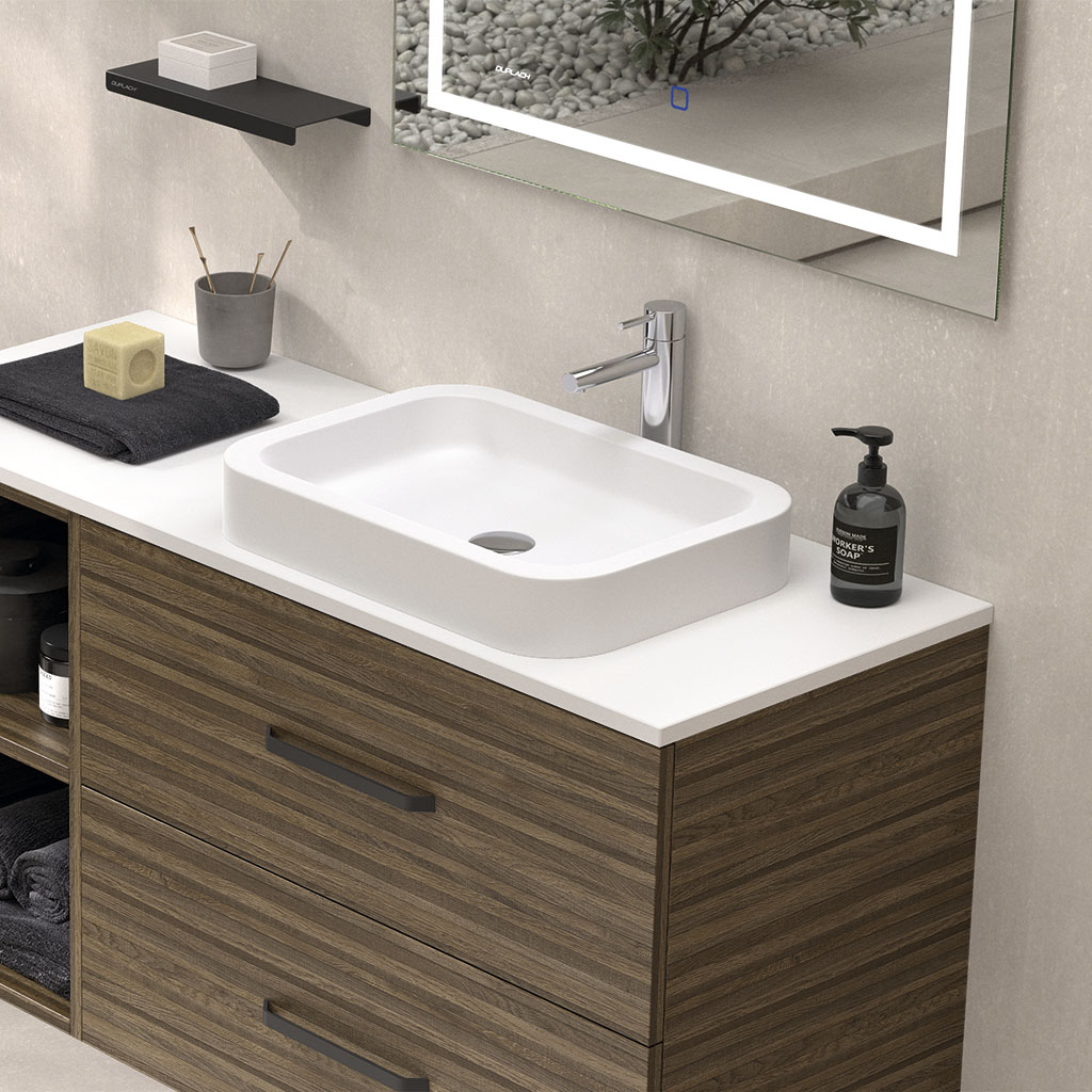 KUVIC XL lavabo de resina 50x37x8 cm - Imagen 3