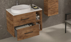 Mueble de baño TEIDE RUSTIK | Suspendido, 2 cajones