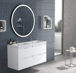 Mueble de baño ZAO BLANCO | Suspendido, 2 cajones