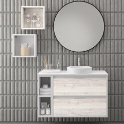 Mueble de baño ZAO DECAPÉ | Suspendido, 2 cajones