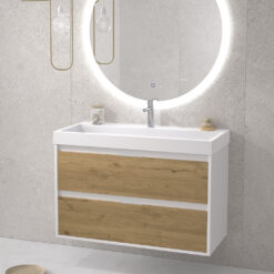 Mueble de baño ZAO GOLD | Suspendido, 2 cajones